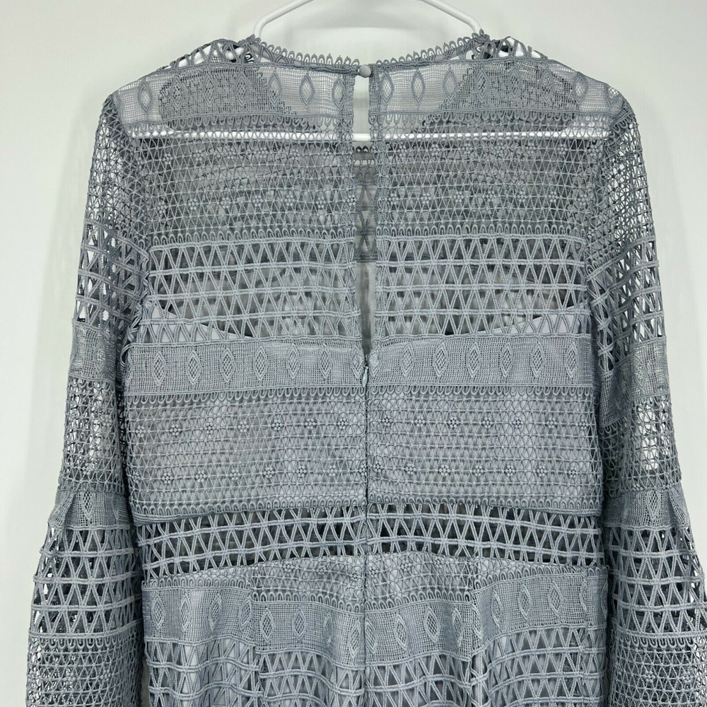 Bardot Romper Womens Size 8 Kristy Lace Blue Long Bell Sleeve Playsuit - Picture 12 of 12